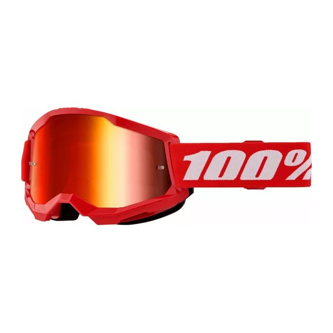 100% MX Goggles Strata 2 Red Red Mirror